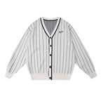 S45 Vertical Stripe Logo Knit Cardigan