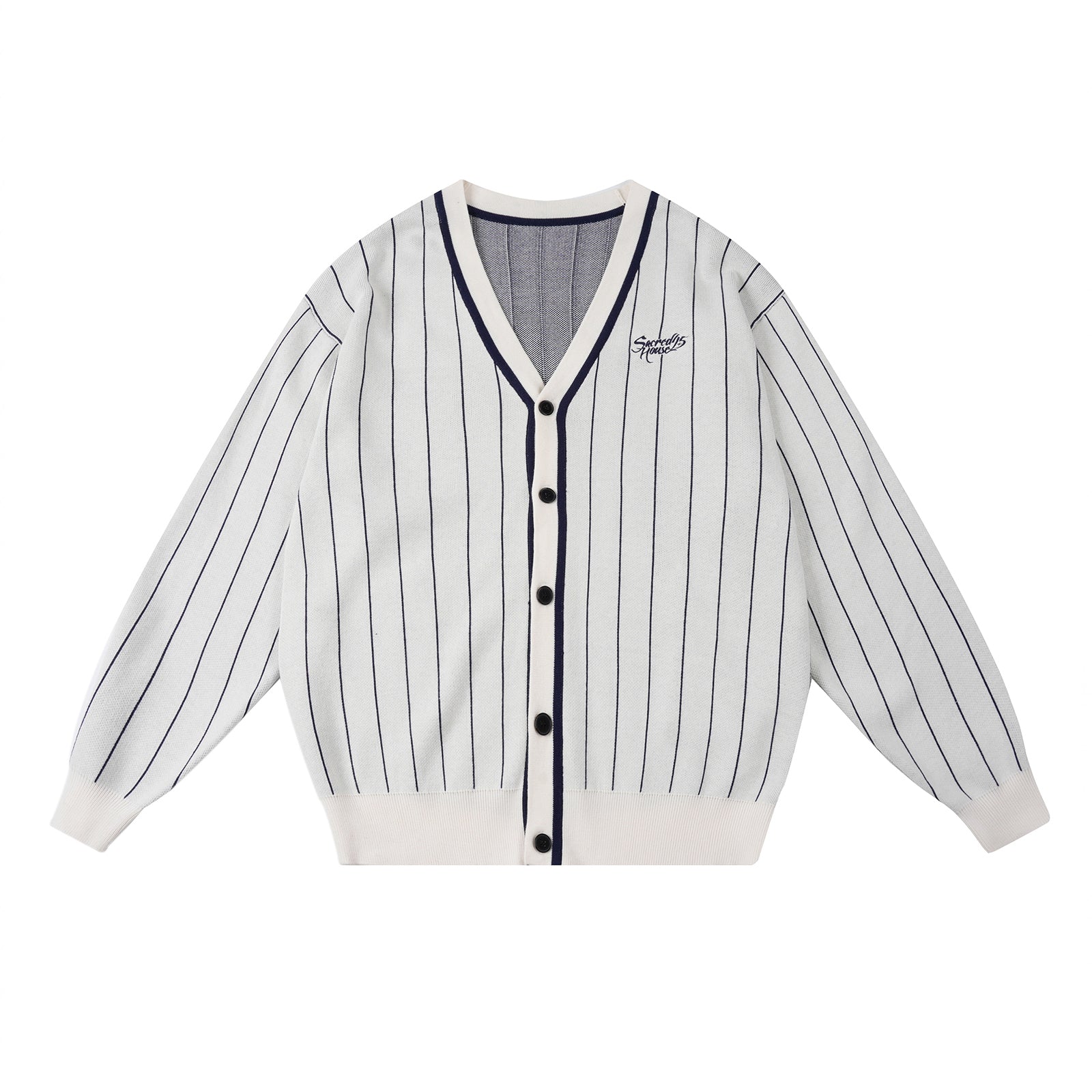 S45 Vertical Stripe Logo Knit Cardigan
