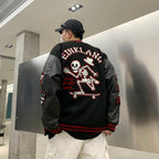 F3F Select Skeleton Skull Embroidered Varsity Jacket