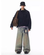 JHYQ Contrast Color Stitching Canvas Work Jacket