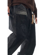 JHYQ Mesh Stitching Double Knee Jeans