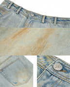 JHYQ Vintage Dirty Dyed Washed Baggy Jeans