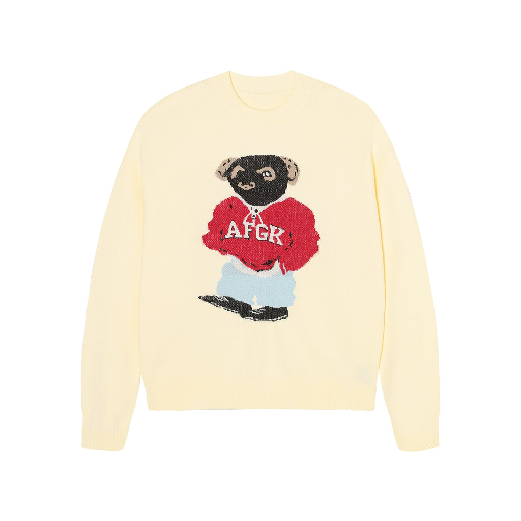 AFGK Bear Jacquard Knit Sweater