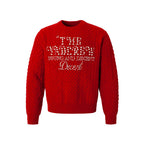YADcrew Pearl Text Typography Knit Sweater