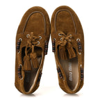 Suede Tassel Loafers 39 Olive Green