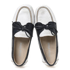 Vitello Deco Boat Loafers 37 White Black