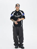 F2CE Splicing Collision Color Uniform Polo Shirt