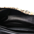 Tweed Mixed Fibers Leopard Print Small Souplissimo Maxi Flap Brown Black White
