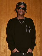 MEDM Worsted Heavyweight Cotton Basic Logo Knit Sweater