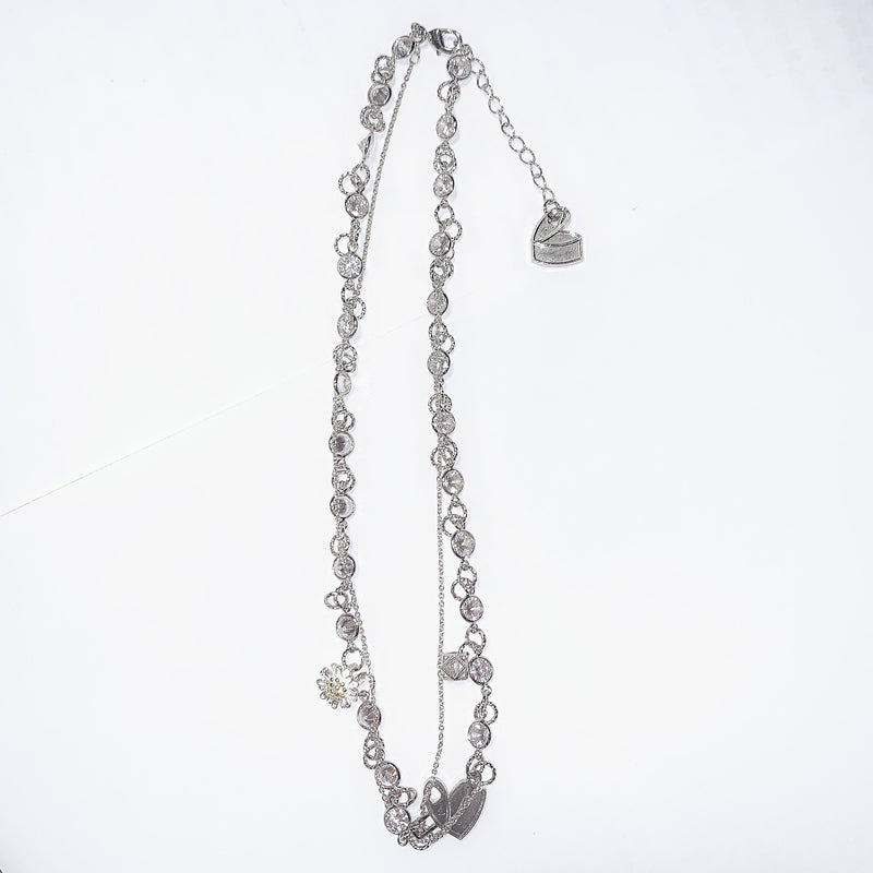 NboStore Zirconia Daisy couple Necklace