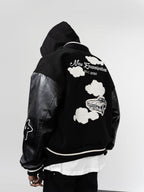 Harsh and Cruel Embroidered stars Clouds Varsity Jacket