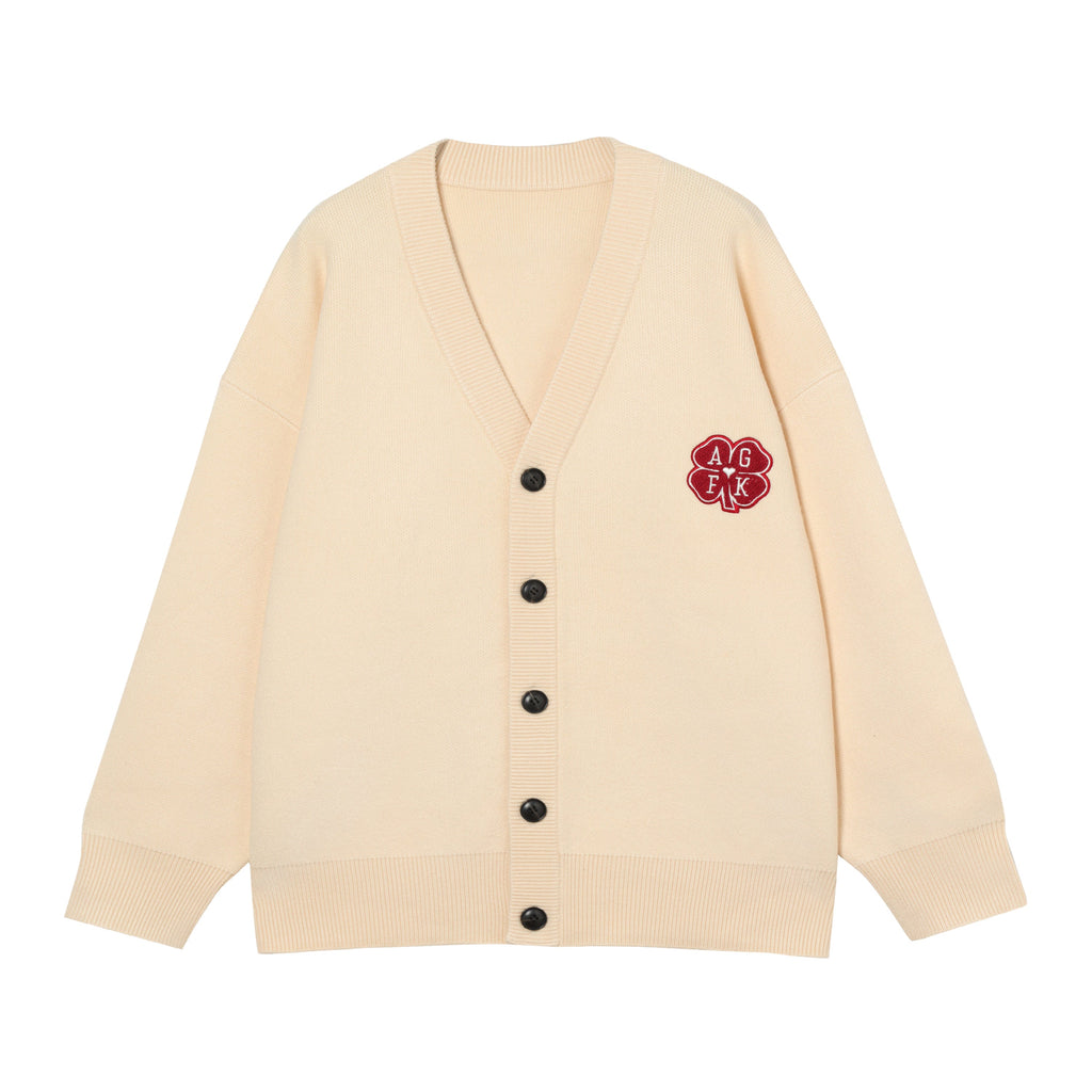AFGK Lucky Clover Knit Sweater Cardigan