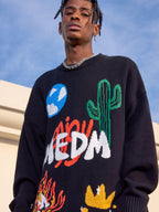 MEDM Campfire Cactus Knit Sweater