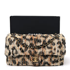 Tweed Mixed Fibers Leopard Print Small Souplissimo Maxi Flap Brown Black White