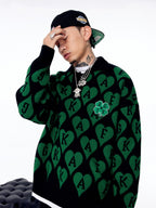 AFGK All-Over Print Logo Knit Sweater
