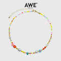 AWE Flower Pearl Beaded Necklace