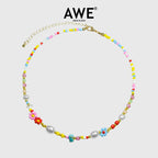 AWE Flower Pearl Beaded Necklace