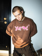 YADcrew Suede Foam Paisley Print Sweater