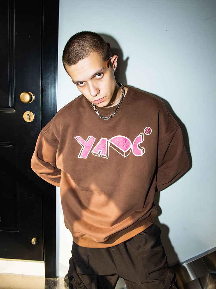 YADcrew Suede Foam Paisley Print Sweater