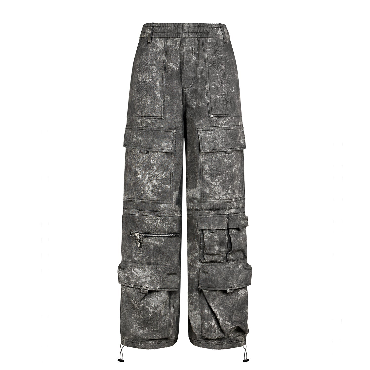 Small Town Kid Dirty Dye Multi Pocket Work Cargo Pants