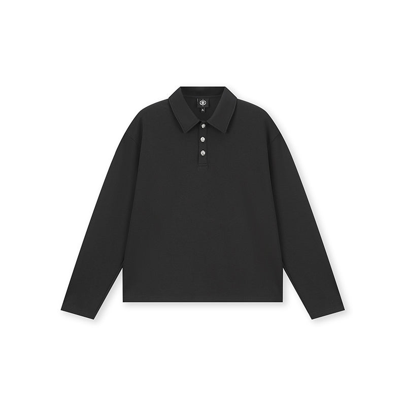DICETINY Metal Button Long Sleeved Polo Shirt