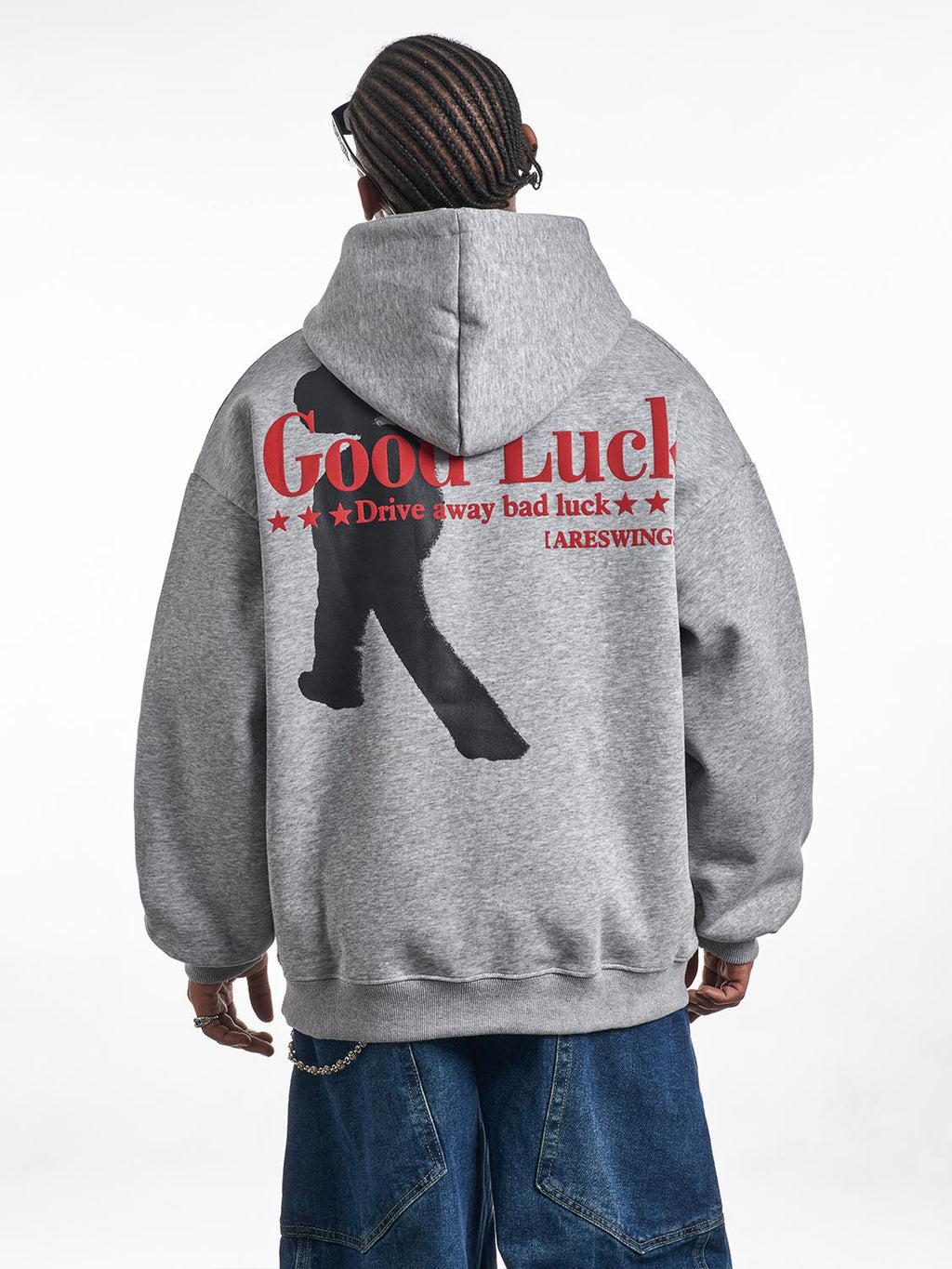 F3F Select Good Luck Printed Letter Hoodie