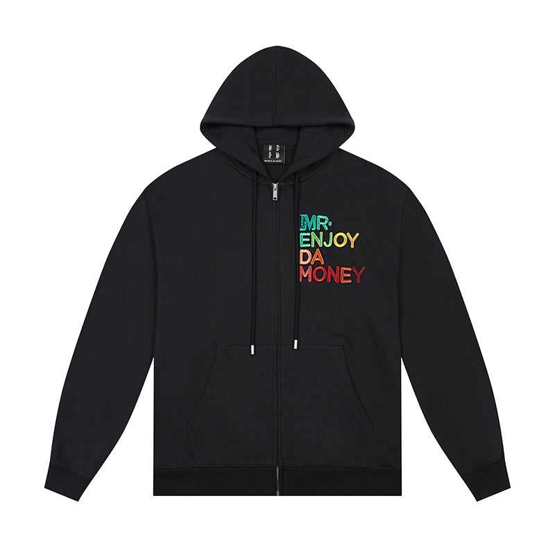 MEDM Rainbow Letter Zip Up Hoodie