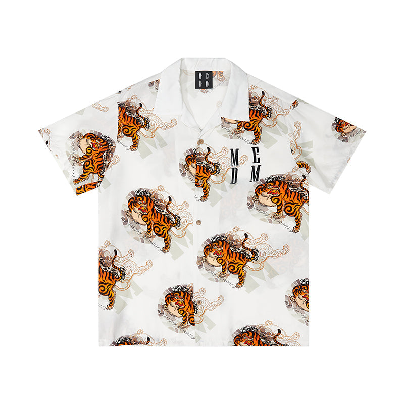 MEDM Tiger Full Printed Short Sleeved Hawaiian Shirt