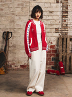 S45 Color Blocking Star Zip Up Cowichan Cardigan
