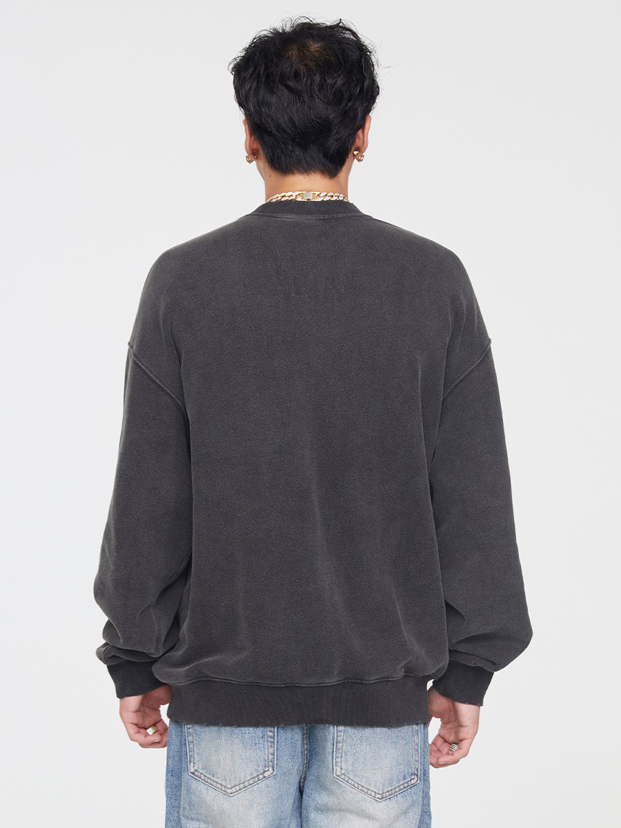 F2CE Vintage Washed Printing Sweater