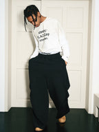 STEEPC Dimensional Cut Pleated Baggy Sweatpants
