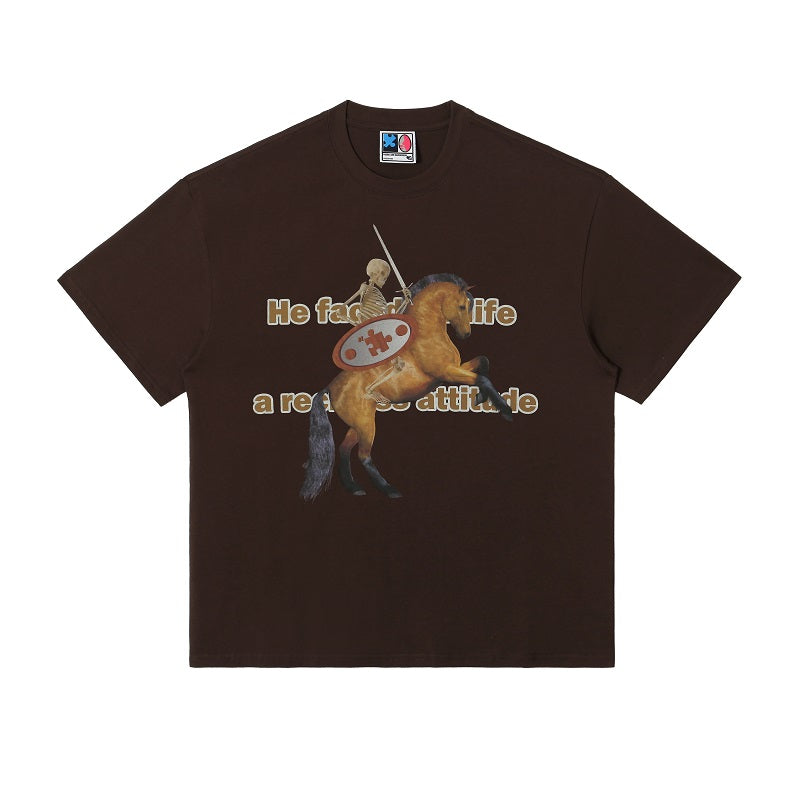 YADcrew Banner Skeleton War Horse Tee
