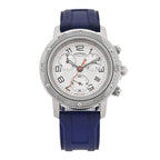 Stainless Steel Rubber 36mm Clipper Chronograph Quartz Watch Blue