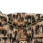 Tweed Mixed Fibers Leopard Print Small Souplissimo Maxi Flap Brown Black White
