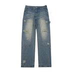 S45 Hole Washed Double Knee Jeans