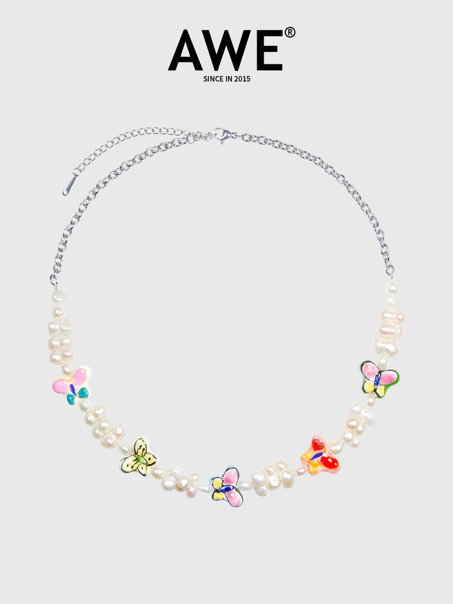 AWE Cloud Butterfly Pearl Necklace
