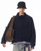 JHYQ Contrast Color Stitching Canvas Work Jacket