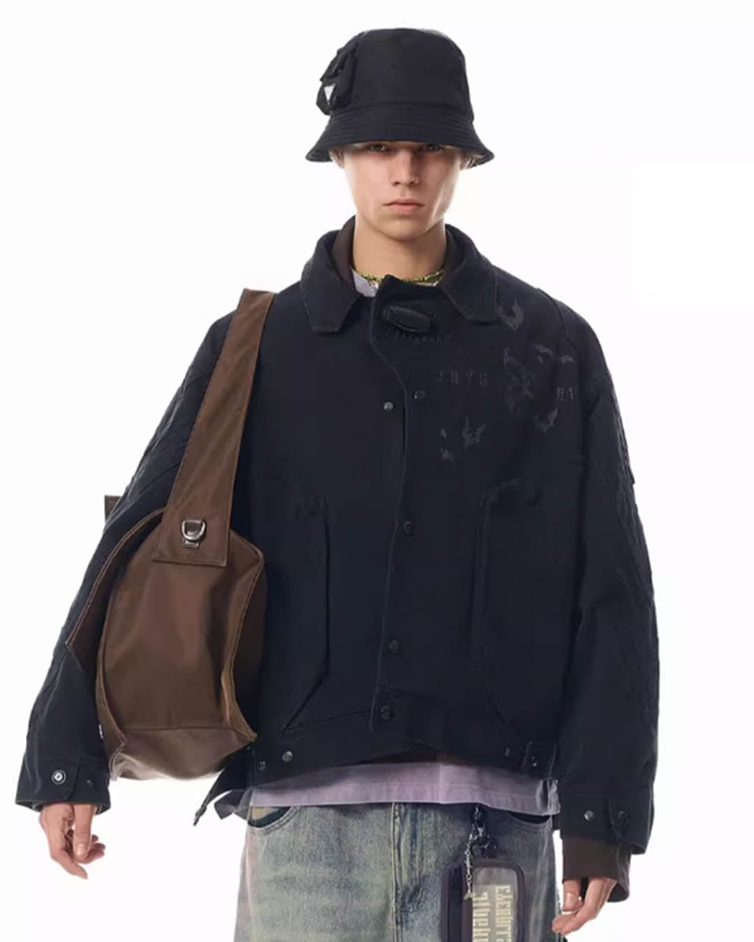 JHYQ Contrast Color Stitching Canvas Work Jacket