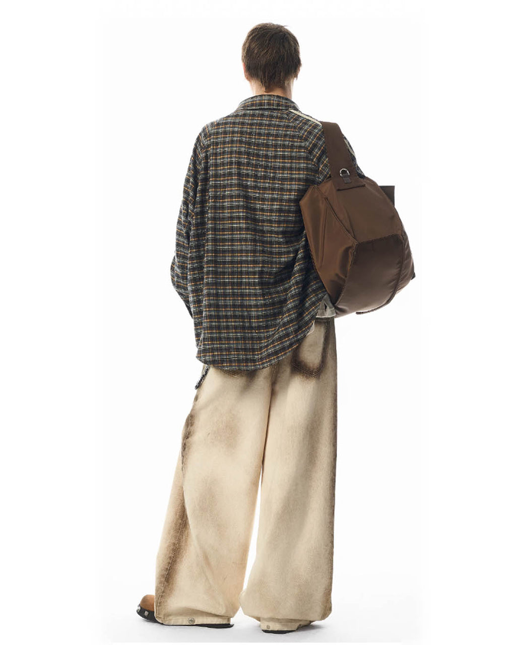 JHYQ Old Dirty Dyed White Baggy Jeans
