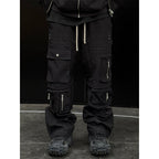 F2CE Nylon Multi Pocket Micro Flare Straight Leg Zipper Pants