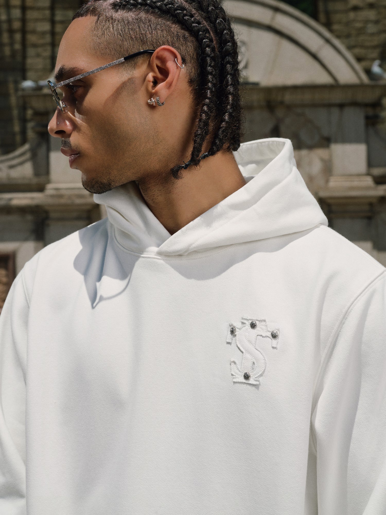Small Town Kid Studded Logo Patch Hoodie