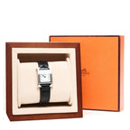 Stainless Steel Alligator Diamond Bezel Mother of Pearl 21mm Heure H Hour Quartz Watch Noir
