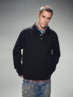 DICETINY Metal Button Long Sleeved Polo Shirt