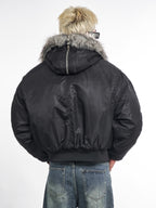 F3F Select Faux Fur Hooded MA-1 Bomber Jacket