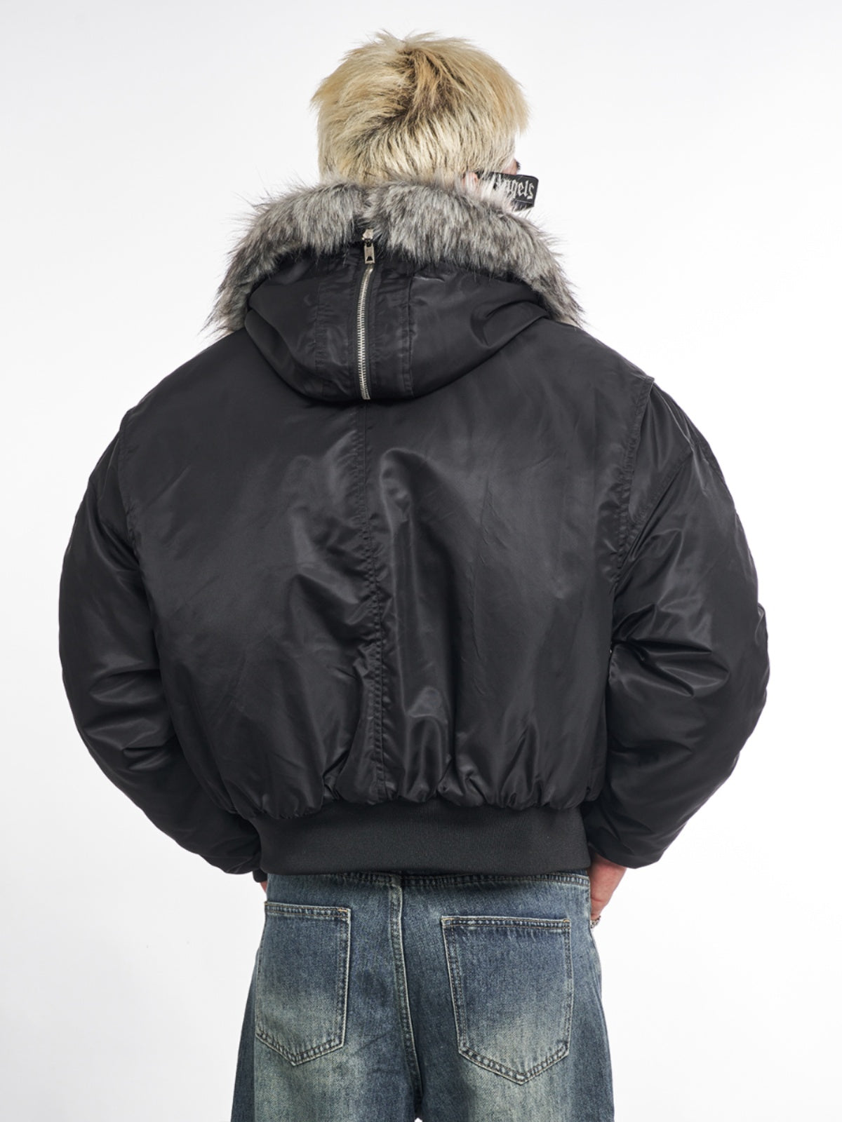F3F Select Faux Fur Hooded MA-1 Bomber Jacket