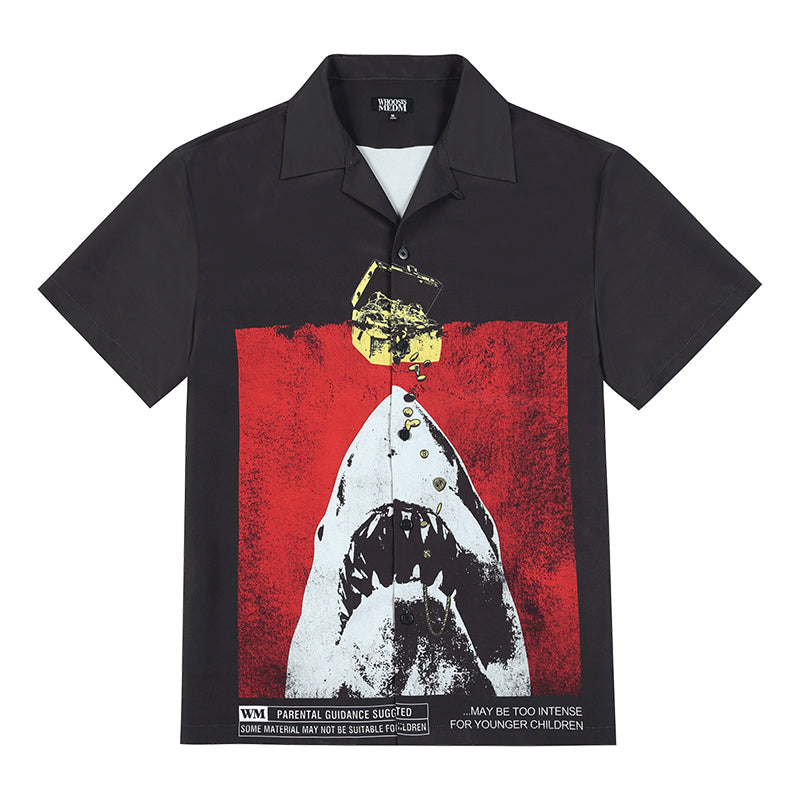 MEDM × WHOOSIS Deep Sea Treasure Shark Short Sleeve Shirt
