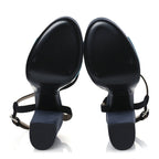 Suede Goatskin Calas Sandals 37.5 Vert Oxford Bleu Celeste Black