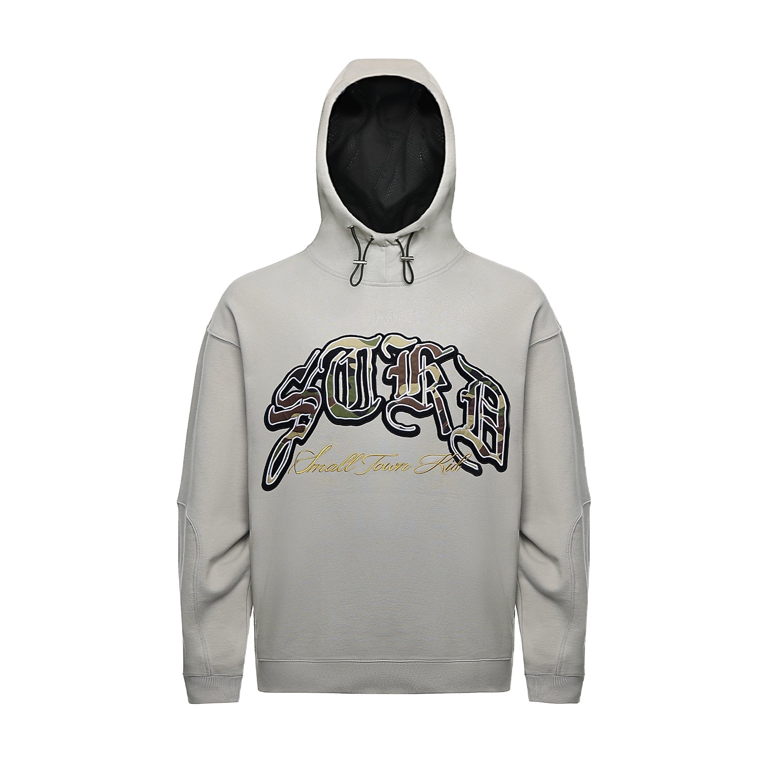 Small Town Kid Camouflage Embroidered Patch Hoodie