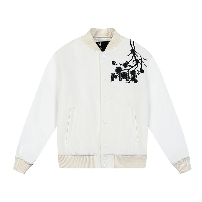 MEDM Daisy Embroidery Varsity Jacket