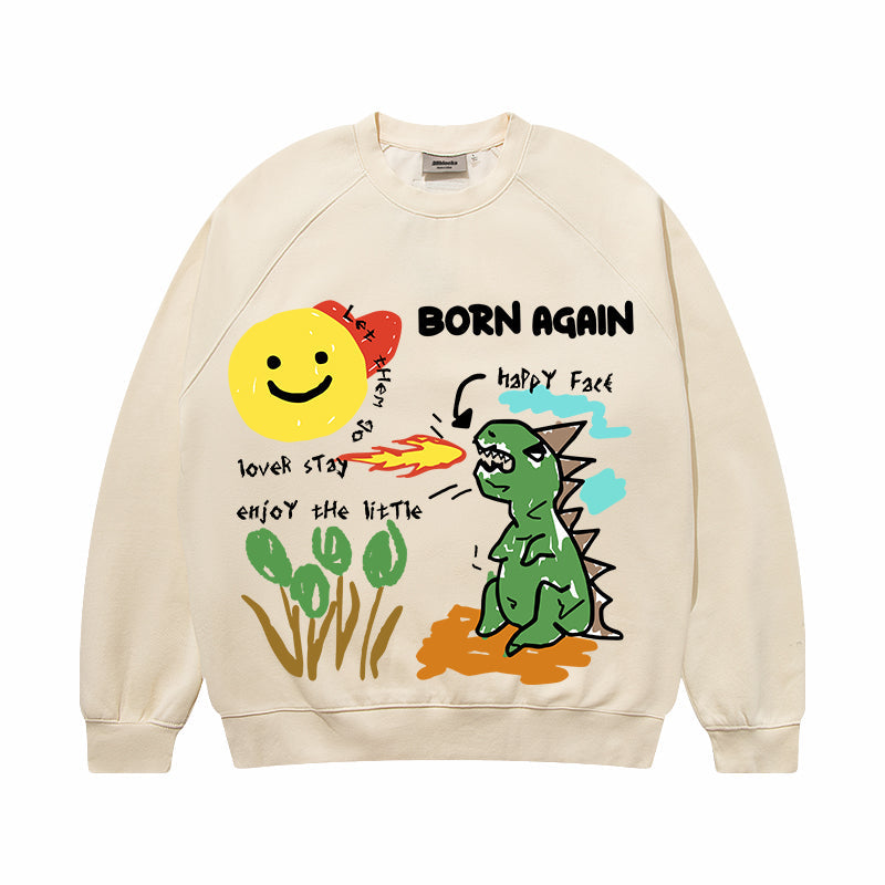 F3F Select Graffiti Dinosaur Print Sweatshirts